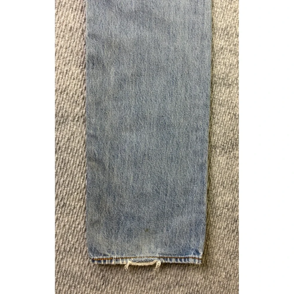 Levis 501 Mens Jeans 33x32 Light Wash Distressed Ripped Button Fly 00501-0193